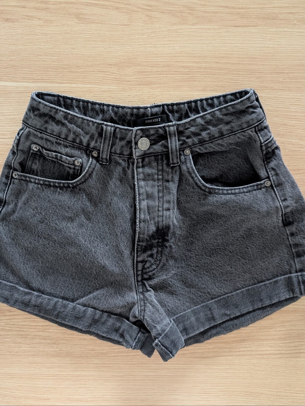 Gray Denim Shorts